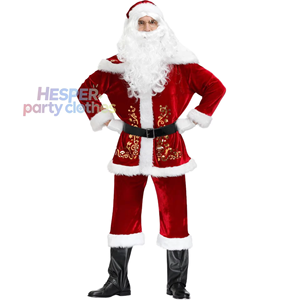 Disfraz de Papá Noel Unisex de HP con Diseño Navideño Estampado, Conjunto de Chaqueta y Pantalones de Poliéster para Fiestas de Adultos Inspirado en la Televisión - Product Image 1