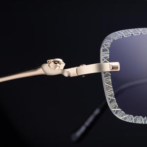 แว่นกันแดดไร้กรอบใหม่สำหรับผู้ชายกรอบโลหะเลนส์พีซียูวี 400 ป้องกันคลาส 2 แว่นกันแดดสีดำดีไซน์แฟชั่น - Product Image 5