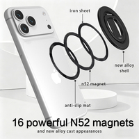 Support de téléphone portable magnétique universel pliable double face en alliage d'aluminium flexible pour voiture, avec anneau de maintien, portable, logo personnalisé pour bureau