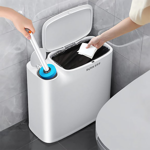 JOYBOS 14L gallone <span class=keywords><strong>bagno</strong></span> della famiglia sottile bidone della spazzatura con scopino da <span class=keywords><strong>bagno</strong></span> usa e getta di buona qualità bidone dei rifiuti bianchi - Product Image 6
