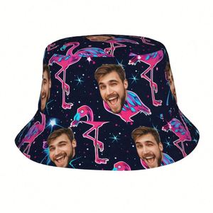 Chapeau Bob Personnalisable à Motif Dessin Animé, Design Photo Personnalisé Dessiné à la Main pour Hommes et Femmes, Idéal pour l'Été, la Plage, les Vacances, Cadeau Unique - Product Image 2
