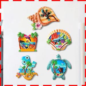 Imanes de resina con temática del océano para nevera, 4 unidades, diseño costero en forma de corazón, pegatinas magnéticas de animales para decoración del hogar - Product Image 5