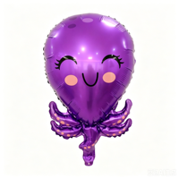 Ballons en aluminium en forme d'animaux marins de style Q : Crabe, Hippocampe, Pieuvre, Poisson-bouffant – Série créative gonflable pour fêtes