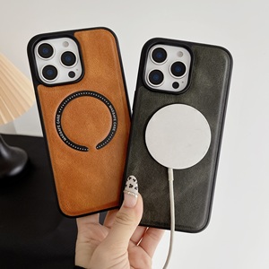 Étui de téléphone magnétique en cuir artificiel Ins de haute qualité pour iPhone 13 14 15 16 Pro Max & <span class=keywords><strong>A53</strong></span> A34 4G Business Design" - Product Image 3