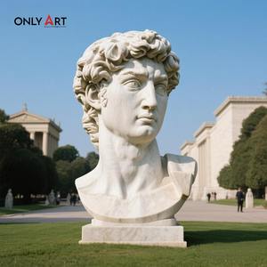 Figura di arte astratta nordica David statua decorazione artigianato scultura rinascimentale ornamenti grande marmo David viso scultura - Product Image 5