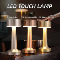 Lampe de table moderne en métal LED avec capteur tactile, rechargeable, multicolore, réglable, pour salle à manger, bar, veilleuse, décoration de bureau