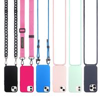 Étui de téléphone fin en TPU pour iPhone 13 Pro avec sangle en polyester, compatible avec la charge sans fil, cordon de 120 cm de longueur