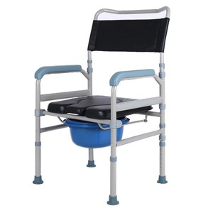Foldable Commode Chair For Elderly Disabled Pregnant Women High Carbon Steel Portable Toilet <b>Stool</b> With Soft Seat <b>Cushion</b> - Product Image 2