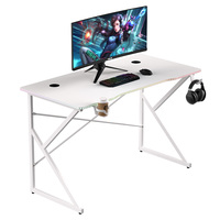 Escritorio de Juegos Extensible Personalizado de Fábrica, Ergonómico, con Luz LED RGB, Escritorio de Computadora para Oficina en Casa, Marco de Metal, Tablero de MDF, Soporte Lateral