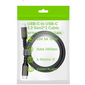 Wik-MS Dual macho C a C Cable de datos 4K pantalla de proyección 3,1 Cable de carga rápida PD 5A 100W C-to-C macho USB3.2 Gen <span class=keywords><strong>20GB</strong></span> Cable - Product Image 5