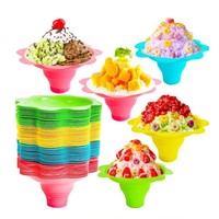 Gobelets en PET colorés de 4 oz et 8 oz pour glace pilée, cornets de crème glacée d'été, parfaits pour les fêtes, mariages et vacances