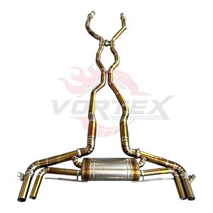 Échappement à soupapes Vortex personnalisé en titane doré pour Benz GLE63S AMG 5.5L BiTurbo 2023-2026 avec quatre sorties arrière dorées Mod - Product Image 2