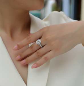 Hochzeits- und Verlobungsringe Runder Brillantschliff Moissanit-Ringe Damen Luxus Feine S925 Sterling Silber Ringe mit Edelstein - Product Image 6