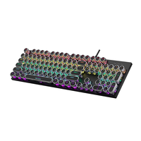 Nouveau clavier de jeu et de bureau USB filaire mécanique en caoutchouc, pleine taille, durable, blanc, avec éclairage RGB coloré, pour la vente en gros