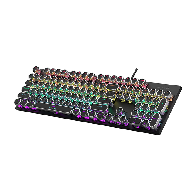 Wholesale Mechanical Wired Key Board Full Size Durable USB White Gaming Office Keyboard With Colorful RGB Light