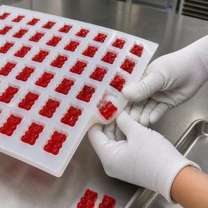แม่พิมพ์ซิลิโคนรูปหมีกัมมี่ Vector Molds, แม่พิมพ์ 110 ช่อง ปลอดสาร BPA เกรดอาหารสำหรับใช้ในเชิงพาณิชย์, ถาดสำหรับใส่ขนม, รับทำโลโก้ตามสั่ง - Product Image 4