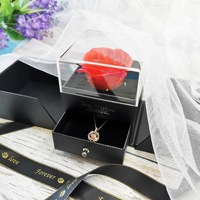 Vente en gros de boîte-cadeau de fleur de rose personnalisée boîte d'emballage cadeau de bijoux romantique haut de gamme forte cérémonie sens double porte ouverte