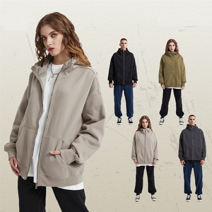 Áo hoodie cotton cao cấp 480gsm màu xám trơn, chất lượng cao, may theo yêu cầu, có khóa kéo, thuộc bộ sưu tập áo sweatshirt cao cấp - Product Image 1