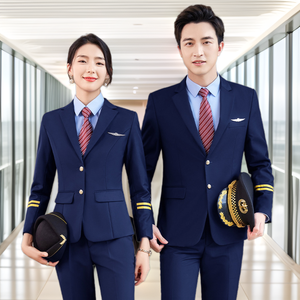 Mù<span class=keywords><strong>a</strong></span> Thu tốc độ cao đường sắt lớp đồng phục hàng không tiếp viên chuyên nghiệp và tiếp viên hàng không làm việc phù hợp với nam nữ hãng hàng không bán buôn - Product Image 4