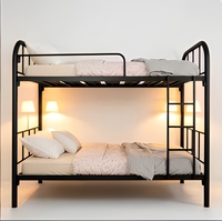 Lit superposé double en fer style nordique avec sommier à lattes métalliques, gain de place, lit superposé double détachable pour auberge, appartement, maison multi-étagères