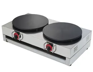 Pişirme ekipmanları gaz krep makinesi çift kafa gözleme makinesi CE ile