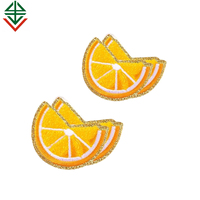Nouveau design de serviettes personnalisées à repasser sur chenille brodées pour cupcake, patchs de style fruits colorés pour sacs