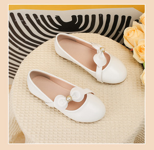 New Girl Princess <b>Shoes</b> White Fairy-style Leather <b>Shoes</b> <b>Soft</b> Sole Single Dress Flat <b>Shoes</b> - Product Image 2