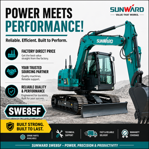 Excavatrice sur chenilles Sunward SWE85F 8 tonnes, moteur Yanmar, économie de carburant de 18 %, triple pompe, forte force de creusement, exportation - Product Image 1