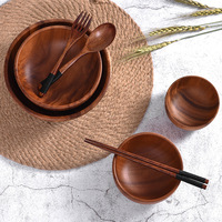 Ventes chaudes, bols à salade artisanaux en bois naturel, style nordique, écologiques, pour fruits