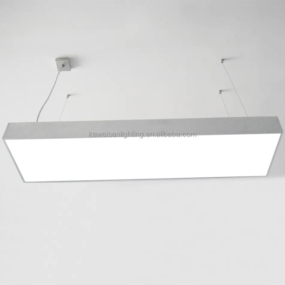 Luminaire de bureau moderne 50W Lustres commerciaux Éclairage intérieur en aluminium 30x120cm Rectangulaire Suspendre Led Panneau Lumineux Linéaire