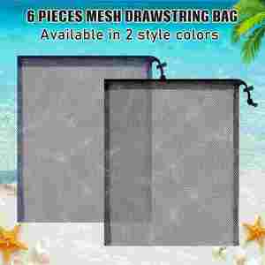 Custom Mesh <b>Drawstring</b> Bag 13 X 15.5 Inch Lock Nylon Net <b>Pouches</b> for Sports Swim Convenient Shopping Bags - Product Image 4