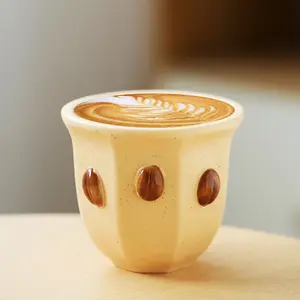 Milk Yellow Light Yellow New 180ml Coffee Bean Design Espresso Cup Without Handle