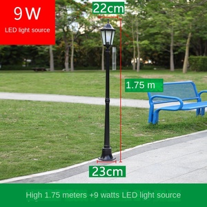 โคมไฟสแตนเลสติดภูมิทัศน์พลังงานแสงอาทิตย์ IP65ไฟถนนเสาสูงสไตล์ยุโรปย้อนยุคสวนกลางแจ้งวิลล่าลานสวน - Product Image 5