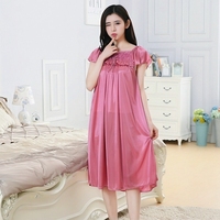 Nouvelle Robe de Nuit Femme en Soie Glacée Douce avec Nœud Floral – Tenue d'Intérieur et de Bain Décontractée pour l'Été