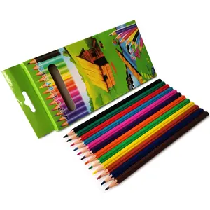 Juego de lápices de 12 Colores de plástico con forma de flor de 7 "para niños