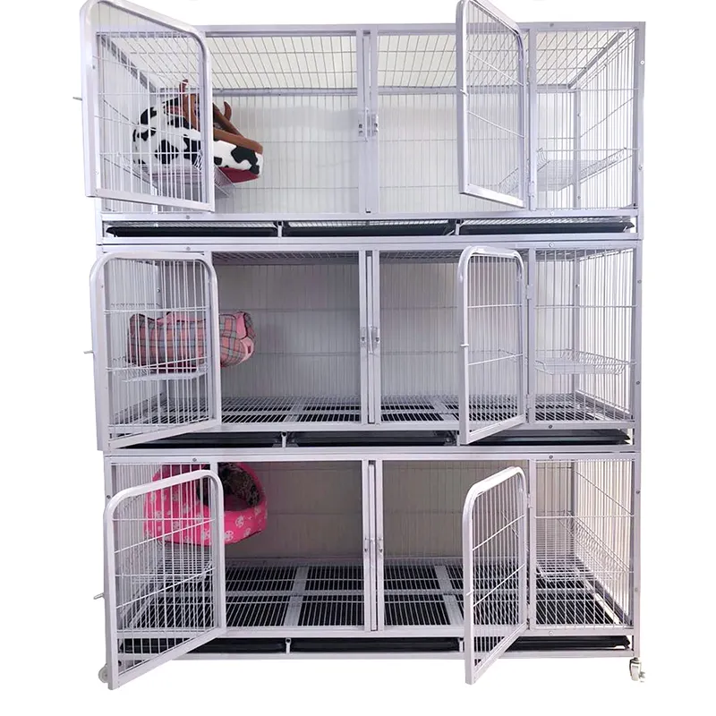 3 Storey 6 Door China Manufacture Breeding Cage With Wheel