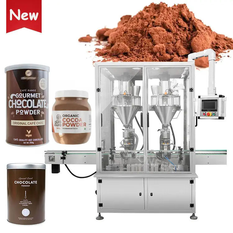Macchina automatica per il riempimento di polveri può imbottigliare vasetto di cioccolato e cacao in polvere riempitrice