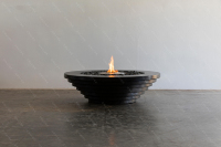 CRUISE Hiver Chauffage Extérieur Coupe-Vent Verre Gaz Naturel Acier Inoxydable Propane Pierre Volcanique Poêle de Jardin Foyer Rond
