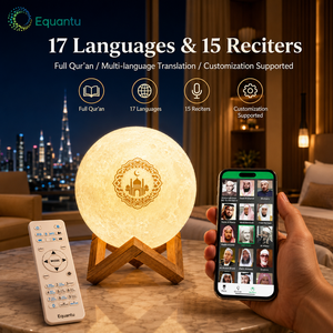 Equantu SQ168 Muslim Moon Quran <b>Speaker</b> Full Quran 8GB TF Card 17 Languages 15 Reciters Remote Control <b>Led</b> Light - Product Image 6
