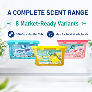 Capsules de lessive super concentrées 8X parfumées au talc de luxe pour la vente en gros en usine avec effet parfumé longue durée - Product Image 3