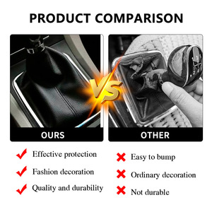 Funda protectora para palanca de cambios de coche, protección para transmisión manual estilo cuero negro para Ford Focus 05-12 - Product Image 3