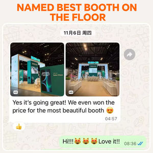 บูธแสดงสินค้าความงาม บูธงานแสดงสินค้าแบบกำหนดเอง ขนาด 10x20 บูธงานแสดงสินค้าไม้หรูหราแบบกำหนดเองสำหรับงาน <span class=keywords><strong>Cosmoprof</strong></span> - Product Image 5