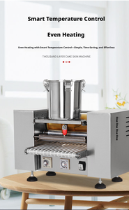 Máquina Automática para Hacer Crepas, <span class=keywords><strong>Lista</strong></span> <span class=keywords><strong>de</strong></span> <span class=keywords><strong>Precios</strong></span> Directo <span class=keywords><strong>de</strong></span> Fábrica, Máquina para Hacer Panqueques <span class=keywords><strong>de</strong></span> Acero Inoxidable para Pastel Mille Crepe - Product Image 4