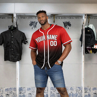 Maillot de baseball unisexe personnalisé, couleur personnalisée, manches courtes, nom et numéro personnalisés, imprimé par transfert thermique, polyester, coupe régulière, col rond, séchage rapide