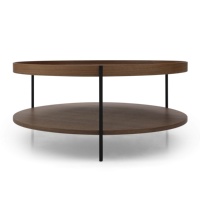Unité créative marron salon avec table à thé nuage irrégulier de style ferme en table basse moderne en bois