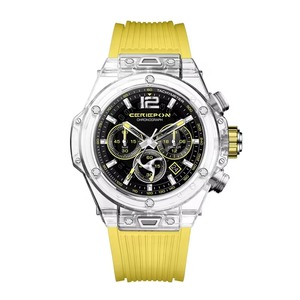 Montre de sport pour homme en acier inoxydable et bracelet en silicone, analogique, résistante à l'eau, design simple et amusant - Product Image 2