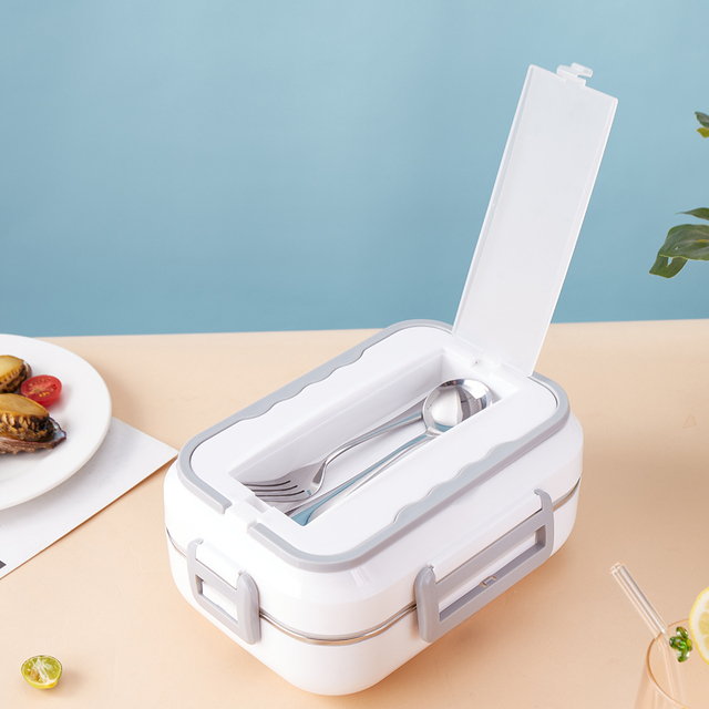 2 in 1 Portable Electric Heating Lunch Box Electric Self Heating Leakproof Bento Food Warmer Container