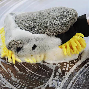 3 in 1 disesuaikan Microfiber pembersih mobil Detailing Chenille tahan air sarung tangan cuci mobil spons pembersih karang sarung tangan - Product Image 6
