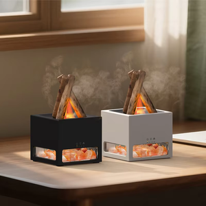 Diffusore di Aromi con Luci Colorate, Simulatore di Falò da Tavolo, Diffusore di <span class=keywords><strong>Oli</strong></span> <span class=keywords><strong>Essenziali</strong></span> con Effetto Fiamma e Pietra di Sale - Product Image 2