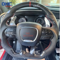 Volant chauffant en fibre de carbone avec LED, en stock aux États-Unis, pour Dodge Charger Challenger Durango 2015-2025, compatible Hellcat